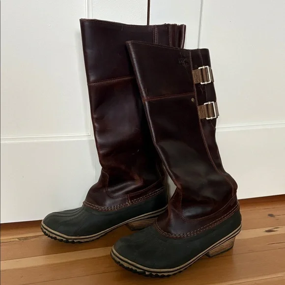 Sorel Leather Rain Boots size 9 eu 40 - Picture 1 of 8
